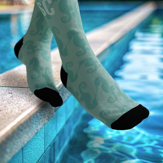 トロピカルシーホースモノグラムシーグリーンソックス ソックス