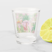 トロピカルシーンショットガラスのフラミンゴ ショットグラス (裏面)