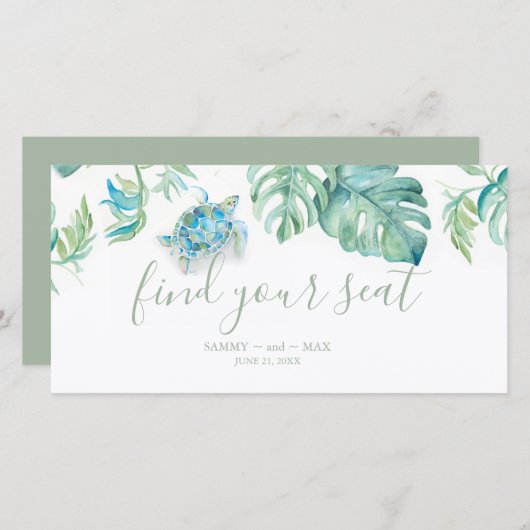 トロピカルシー結婚カメの座席のサインを見つける (正面/裏面)