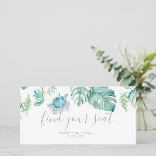 トロピカルシー結婚カメの座席のサインを見つける (スタンド正面)