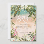トロピカルジャングルのイルミネーション60歳の誕生日 招待状 (正面)