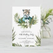 トロピカルジャングルのヒョウ 40歳の誕生日パーティー 招待状 (スタンド正面)