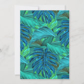 トロピカルジャングルの動物柄の花葉の誕生日 招待状 (裏面)