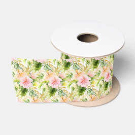 トロピカルジャングルの花々 サテンリボン