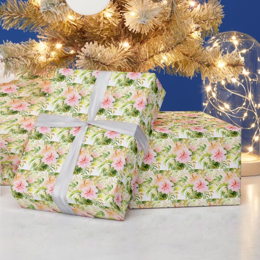 トロピカルジャングルの花 ラッピングペーパー (クリスマス)