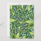 トロピカルジャングルの葉の植物学的な花嫁のシャワー 招待状 (裏面)