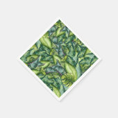 トロピカルジャングルの葉の植物学的な誕生日パーティー スタンダードカクテルナプキン (角)