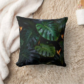 トロピカルジャングルの葉の装飾的なスロー枕 クッション (ブランケット)