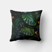 トロピカルジャングルの葉の装飾的なスロー枕 クッション (裏面)