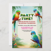 トロピカルジャングルの誕生日パーティー子供へ招待 招待状 (正面)