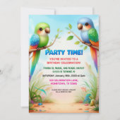 トロピカルジャングルの誕生日パーティー子供へ招待 招待状 (正面)