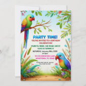 トロピカルジャングルの誕生日パーティー子供へ招待 招待状 (正面)