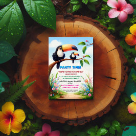 トロピカルジャングルの誕生日パーティー子供へ招待 招待状
