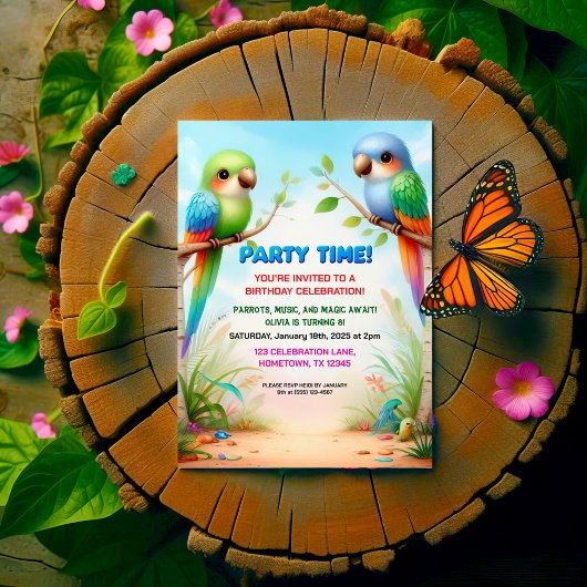 トロピカルジャングルの誕生日パーティー子供へ招待 招待状