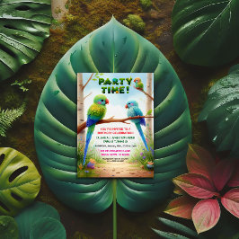 トロピカルジャングルの誕生日パーティー子供へ招待 招待状