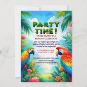 トロピカルジャングルの誕生日パーティー子供へ招待 招待状 (正面)