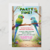 トロピカルジャングルの誕生日パーティー子供へ招待 招待状 (正面)