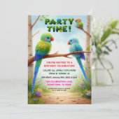 トロピカルジャングルの誕生日パーティー子供へ招待 招待状 (スタンド正面)