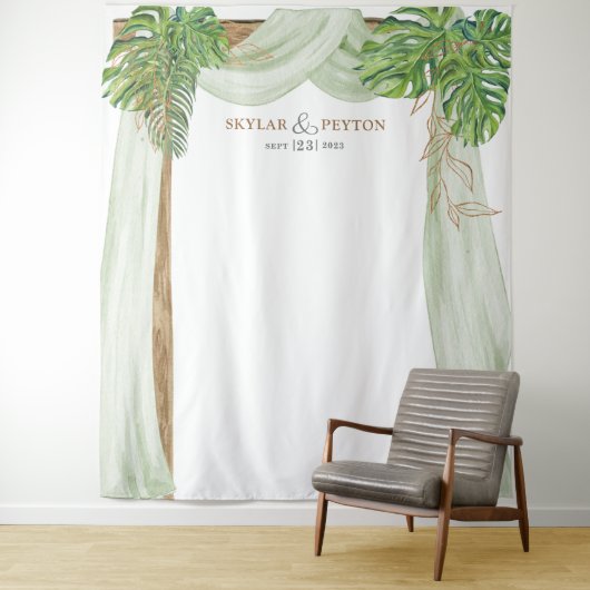 トロピカルジャングルウェディングバックドロップフォトブース タペストリー (インサイチュ)