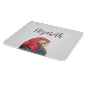 トロピカルジャングルオウムスケッチカラフルマコー カッティングボード (角)