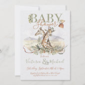 トロピカルジャングルキリンベビーシャワー招待状 招待状 (正面)