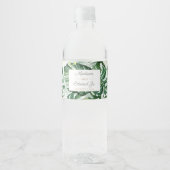 トロピカルジャングルグリーンリーブライダルシャワーパーティー ペットボトルラベル (正面)