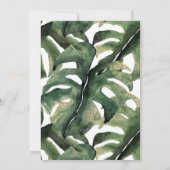 トロピカルジャングルグリーンリーブライダルシャワー 招待状 (裏面)
