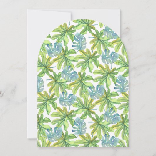 トロピカルジャングルサファリかわいいタイガーアーチベイビーシャワー 招待状 (裏面)