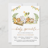 トロピカルジャングルサファリアニマルズベビー散布 招待状 (正面)