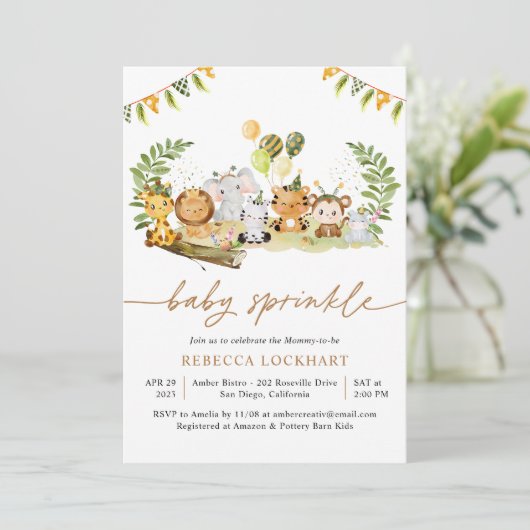 トロピカルジャングルサファリアニマルズベビー散布 招待状 (スタンド正面)