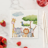 トロピカルジャングルサファリアニマルズ男の赤ちゃん スタンダードランチョンナプキン (インサイチュ)