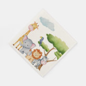 トロピカルジャングルサファリアニマルズ男の赤ちゃん スタンダードランチョンナプキン (角)