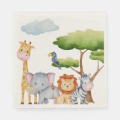 トロピカルジャングルサファリアニマルズ男の赤ちゃん スタンダードランチョンナプキン (正面)