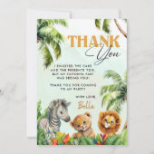 トロピカルジャングルサファリアニマルズ誕生日 サンキューカード (正面)