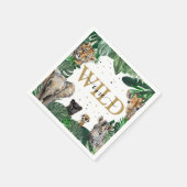 トロピカルジャングルサファリアニマルズ誕生日 スタンダードカクテルナプキン (角)