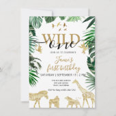 トロピカルジャングルサファリアニマルズ誕生日 招待状 (正面)