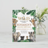 トロピカルジャングルサファリアニマルズ誕生日 招待状 (スタンド正面)