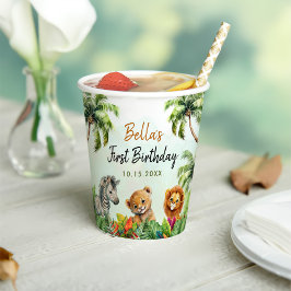 トロピカルジャングルサファリアニマルズ誕生日 紙コップ