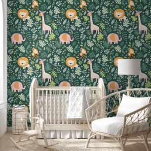 トロピカルジャングルサファリアニマルパター 壁紙