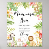 トロピカルジャングルサファリアニマルマムオーサバー標識 ポスター (正面)