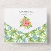 トロピカルジャングルサファリキリン海軍ベビーシャワー オールインワン招待状 (裏面)