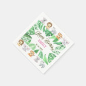 トロピカルジャングルサファリファースト誕生日 スタンダードカクテルナプキン (角)