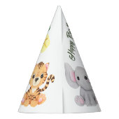 トロピカルジャングルサファリファースト誕生日 パーティーハット (裏面)