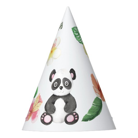 トロピカルジャングルサファリファースト誕生日 パーティーハット (正面)