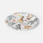 トロピカルジャングルサファリファースト誕生日 ペーパープレート (アングル)