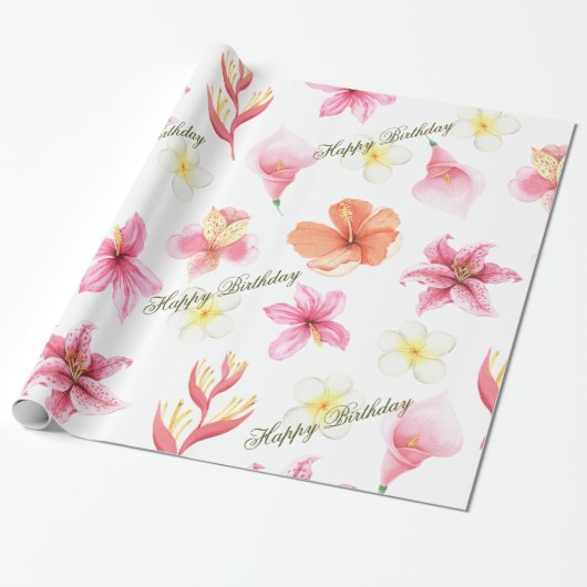 トロピカルジャングルサファリファースト誕生日 ラッピングペーパー (アンロールド)