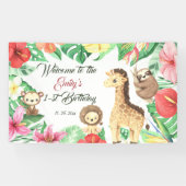 トロピカルジャングルサファリファースト誕生日 横断幕 (横)