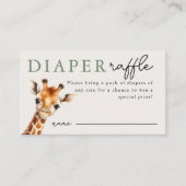 トロピカルジャングルサファリベイビーシャワーおむつラッフル エンクロージャーカード (正面)