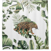 トロピカルジャングルサファリボタニカルジャガー シャワーカーテン (正面)