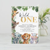 トロピカルジャングルサファリワイルドワン誕生日 招待状 (スタンド正面)